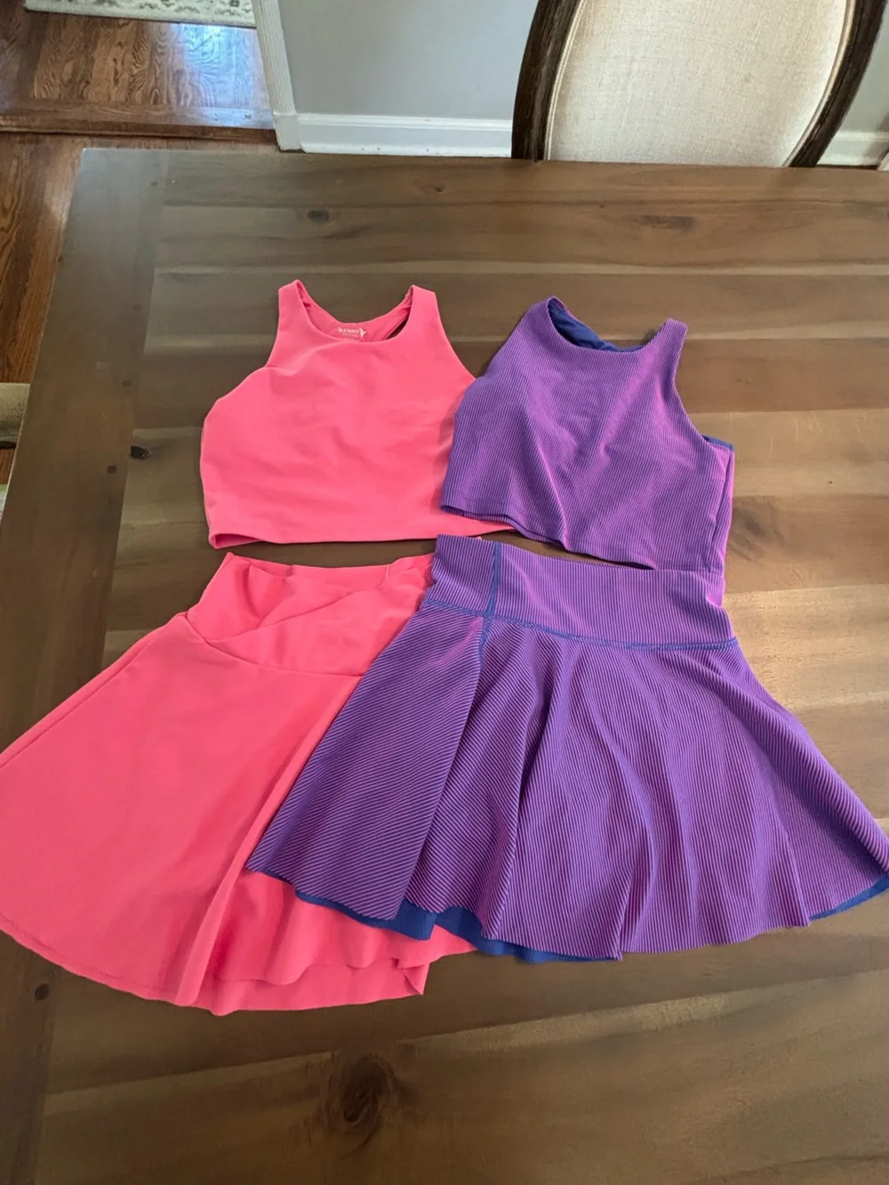 Old Navy Purple and Hot Pink Women’s Sleeveless Crop Top Set